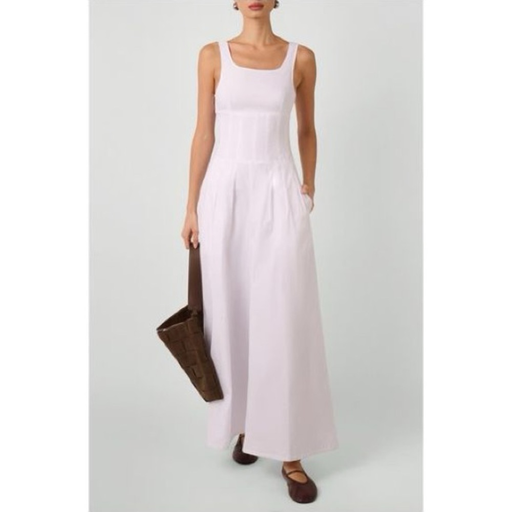 WeWoreWhat Pleated Wideleg Jumpsuit-White-Size 2